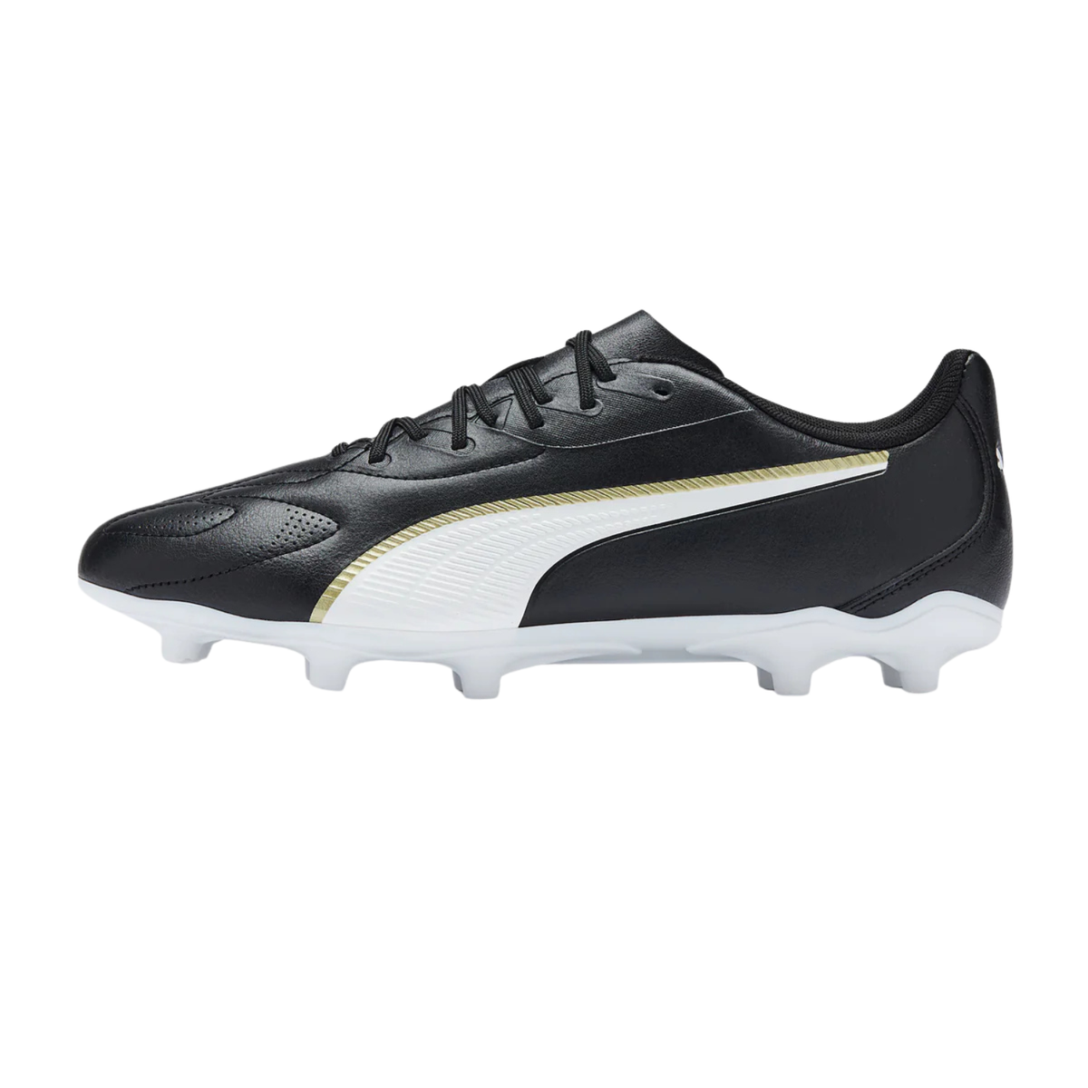 Puma King 20 Play FG/AG Football Boots Unisex - Black/White/Gold Black White Gold Football Boots Puma