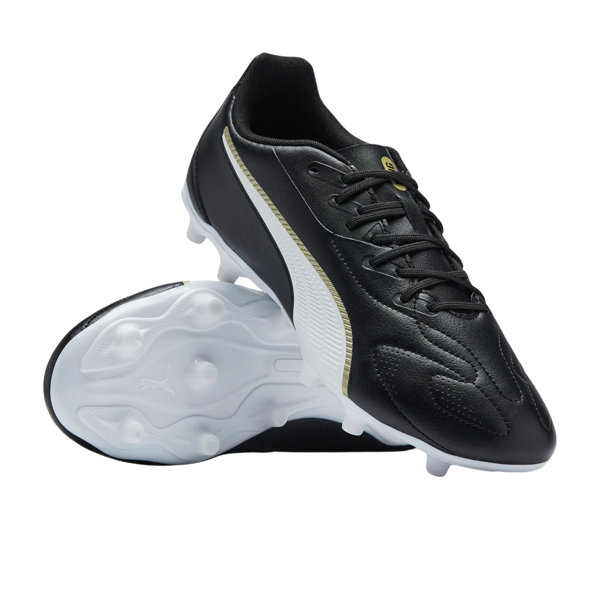Puma King 20 Play FG/AG Football Boots Unisex - Black/White/Gold Football Boots Puma