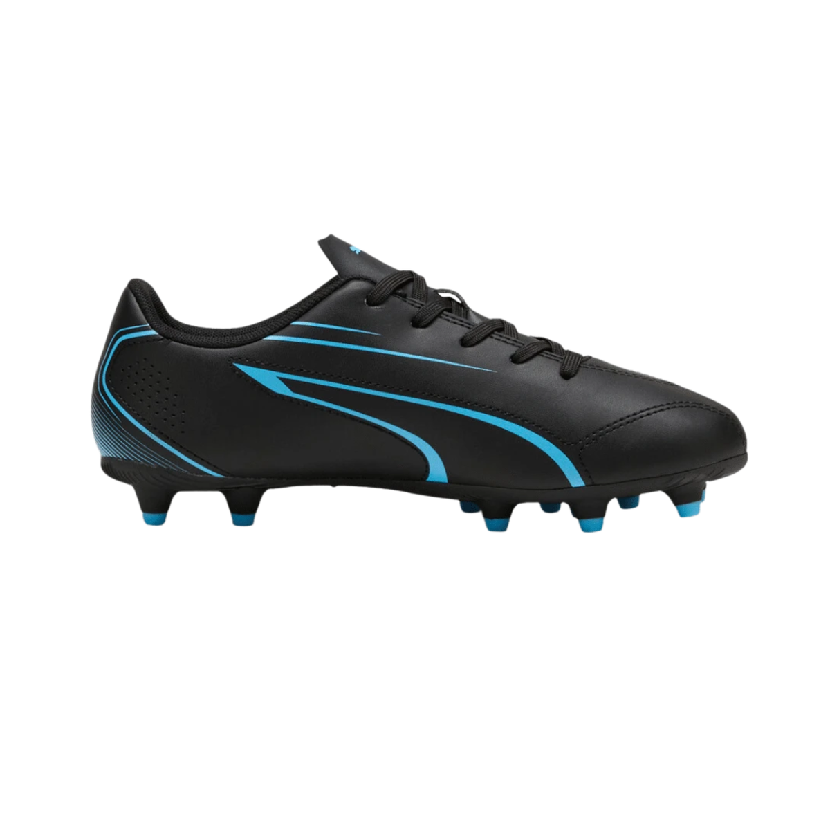 Puma Vitoria FG/AG Football Boots Junior, Puma Black/Luminous Blue, back view