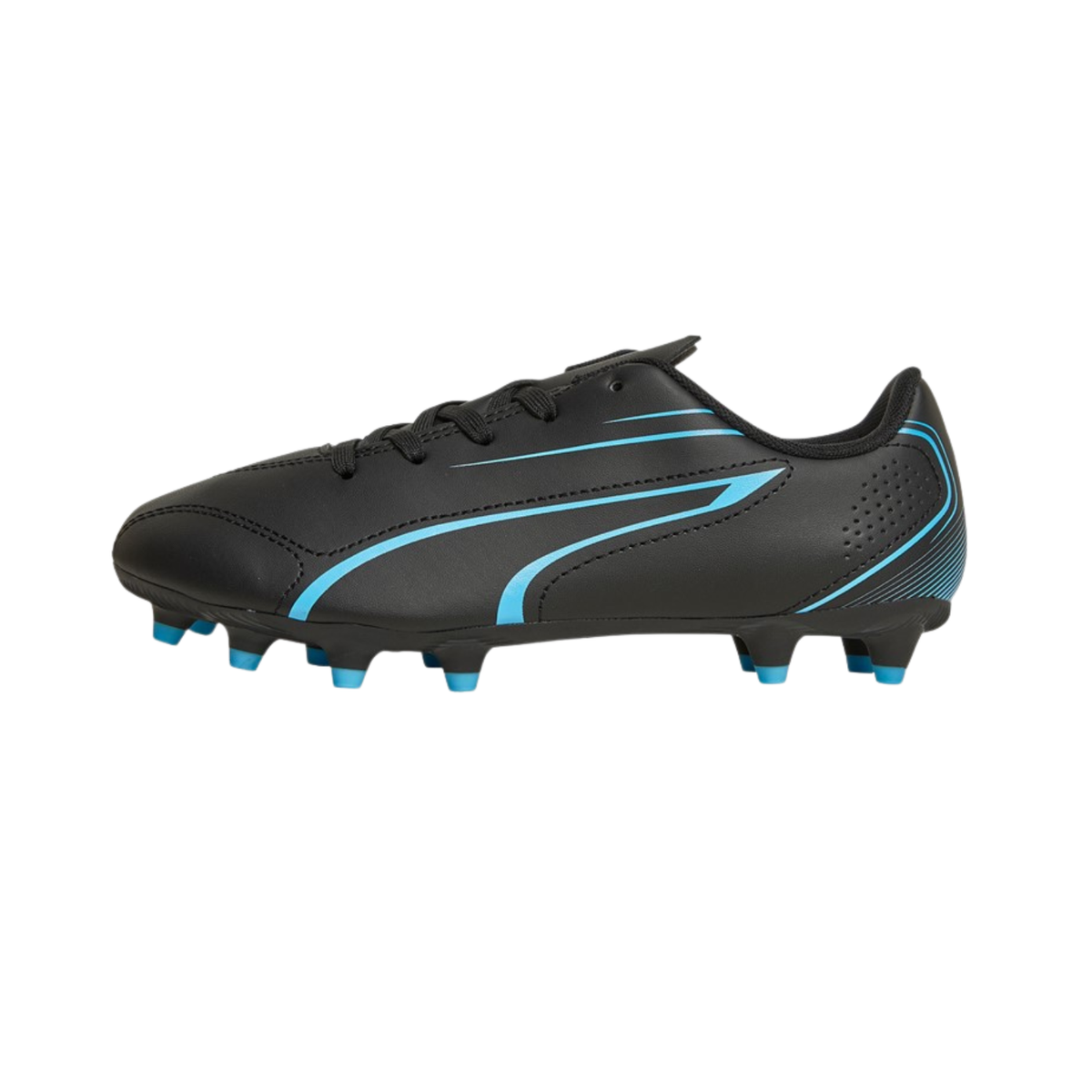 Puma Vitoria FG/AG Football Boots Junior, Puma Black/Luminous Blue, front view