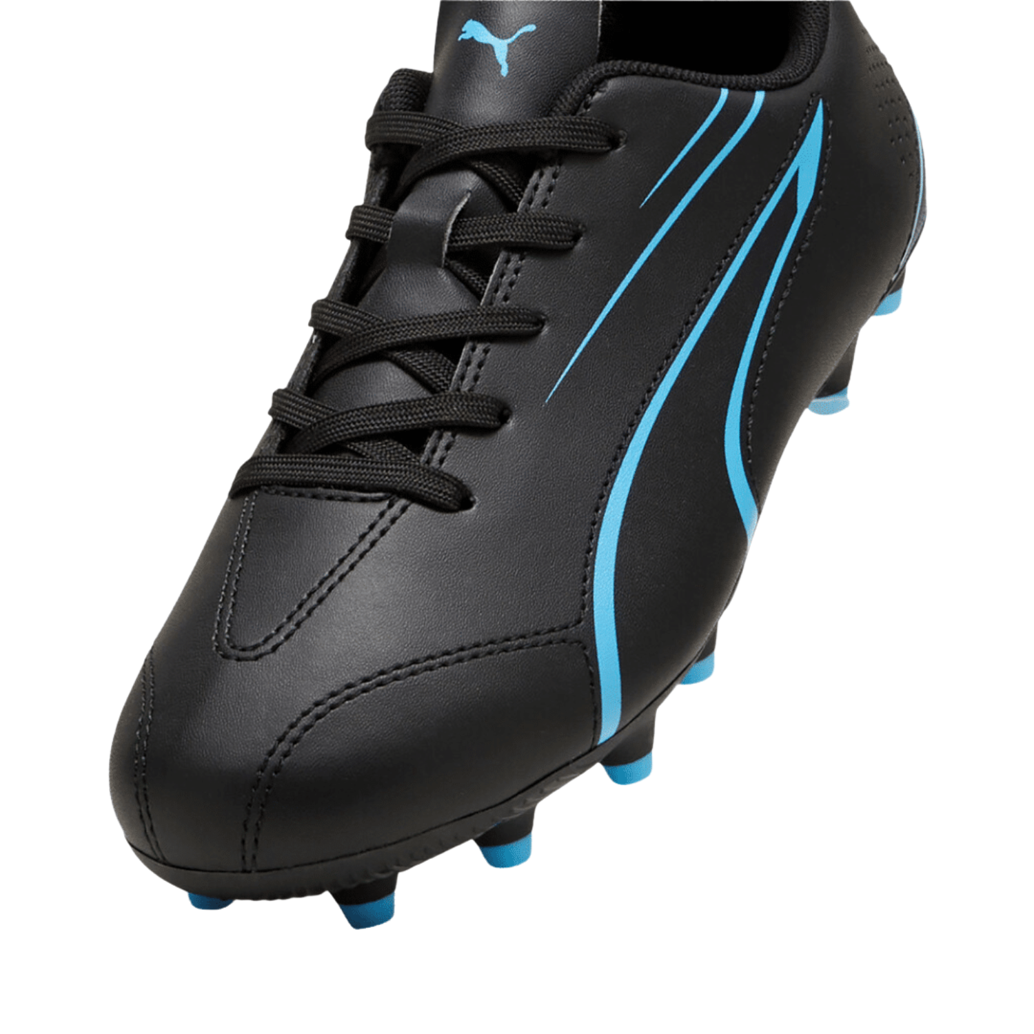 Puma Vitoria FG/AG Football Boots Junior, Puma Black/Luminous Blue, close-up detail