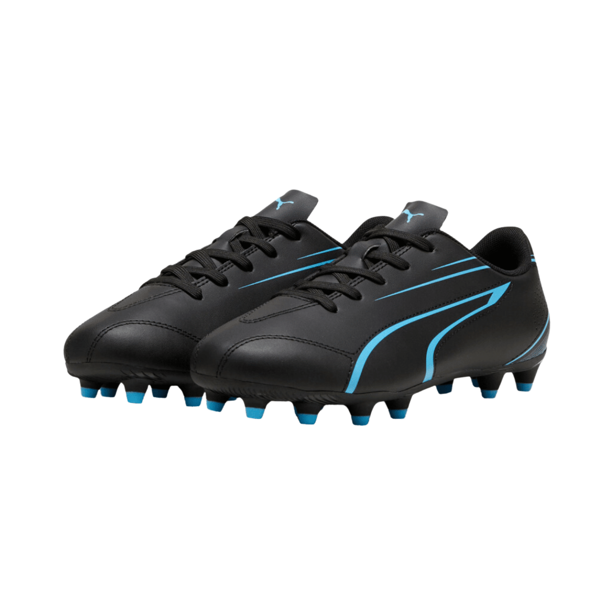 Puma Vitoria FG/AG Football Boots Junior, Puma Black/Luminous Blue, side view