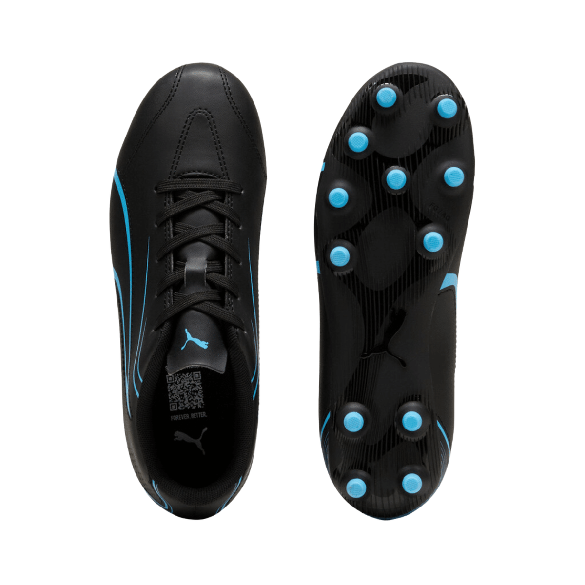 Puma Vitoria FG/AG Football Boots Junior, Puma Black/Luminous Blue, detail view