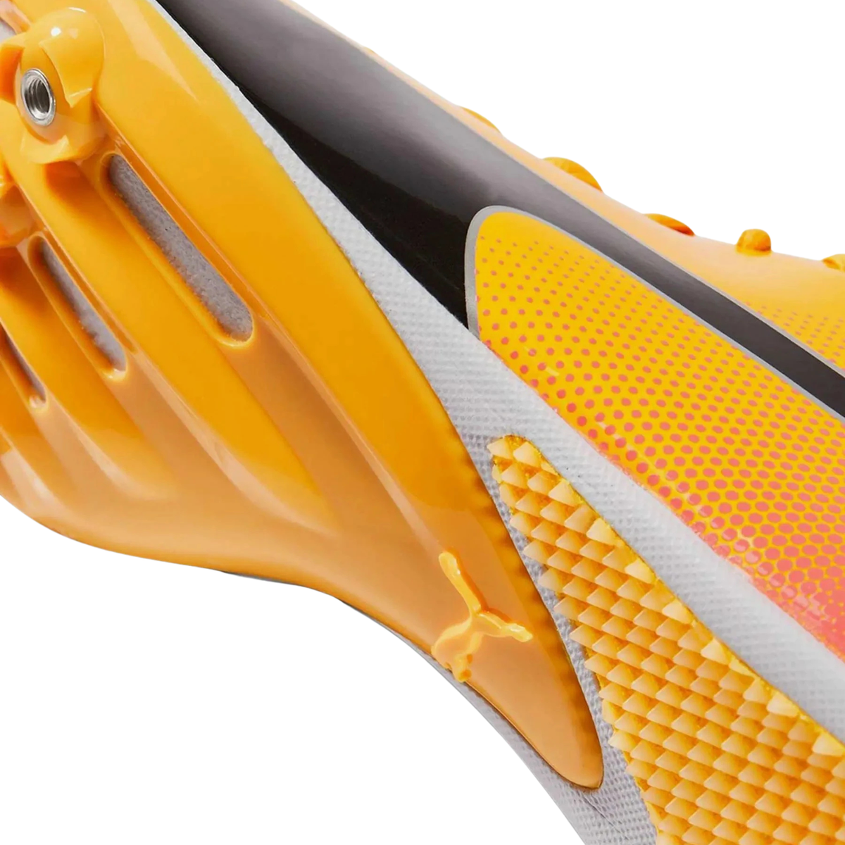 Puma Evospeed Sprint 14 Running Shoe Unisex, Yellow, close-up detail