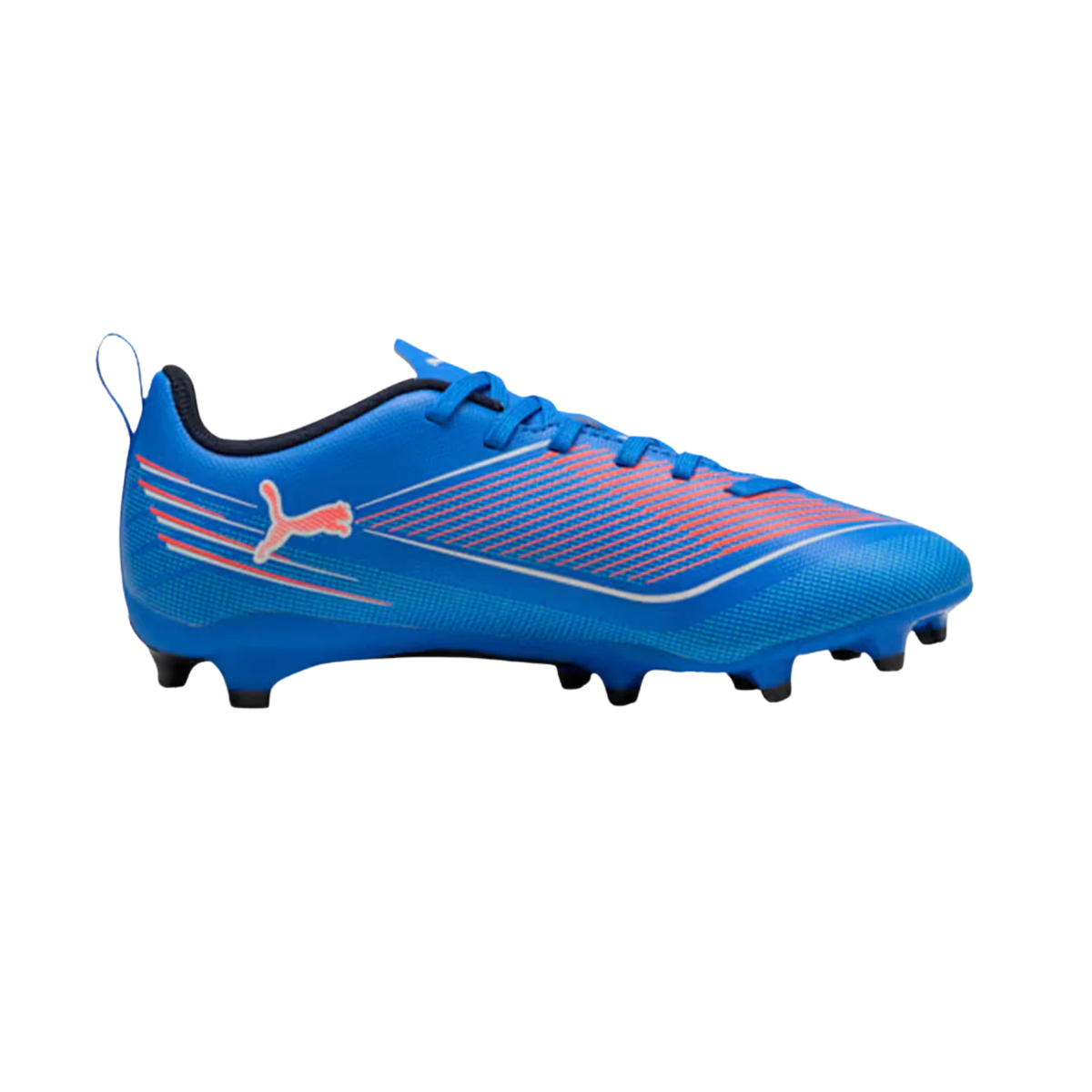 Puma ultra 6 Play FG/AG Football Boots Junior, Ultra Blue/Red, back view