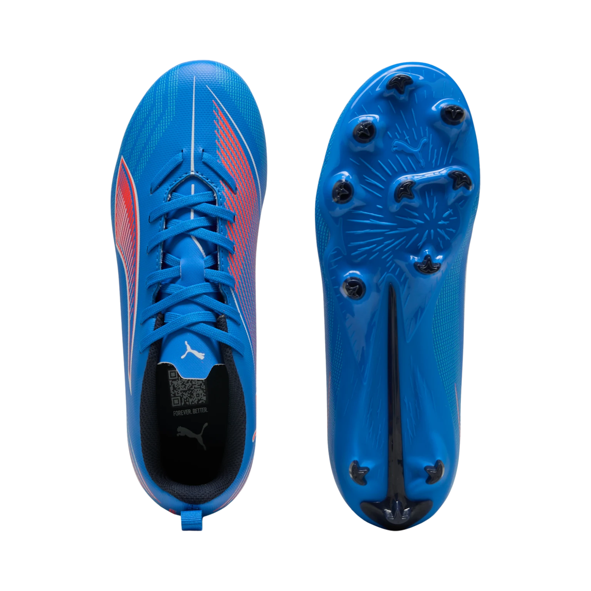 Puma ultra 6 Play FG/AG Football Boots Junior, Ultra Blue/Red, detail view