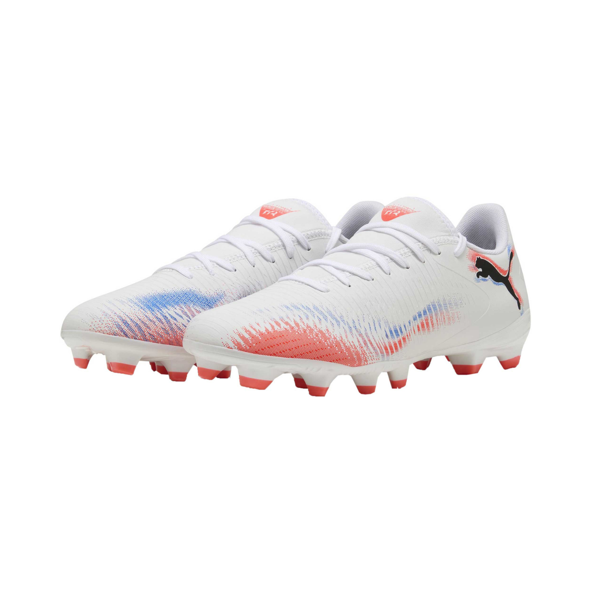 Puma Future 8 Play FG/AG Football Boots Junior, Puma White/Red, close-up detail