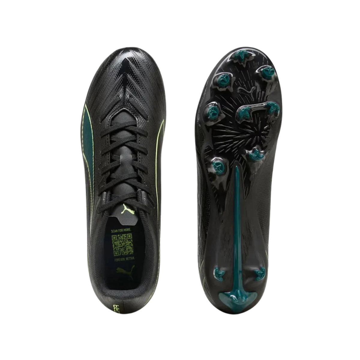 Puma Ultra 6 Play FG/AG Football Boots Unisex - Puma Black/Green Football Boots Puma