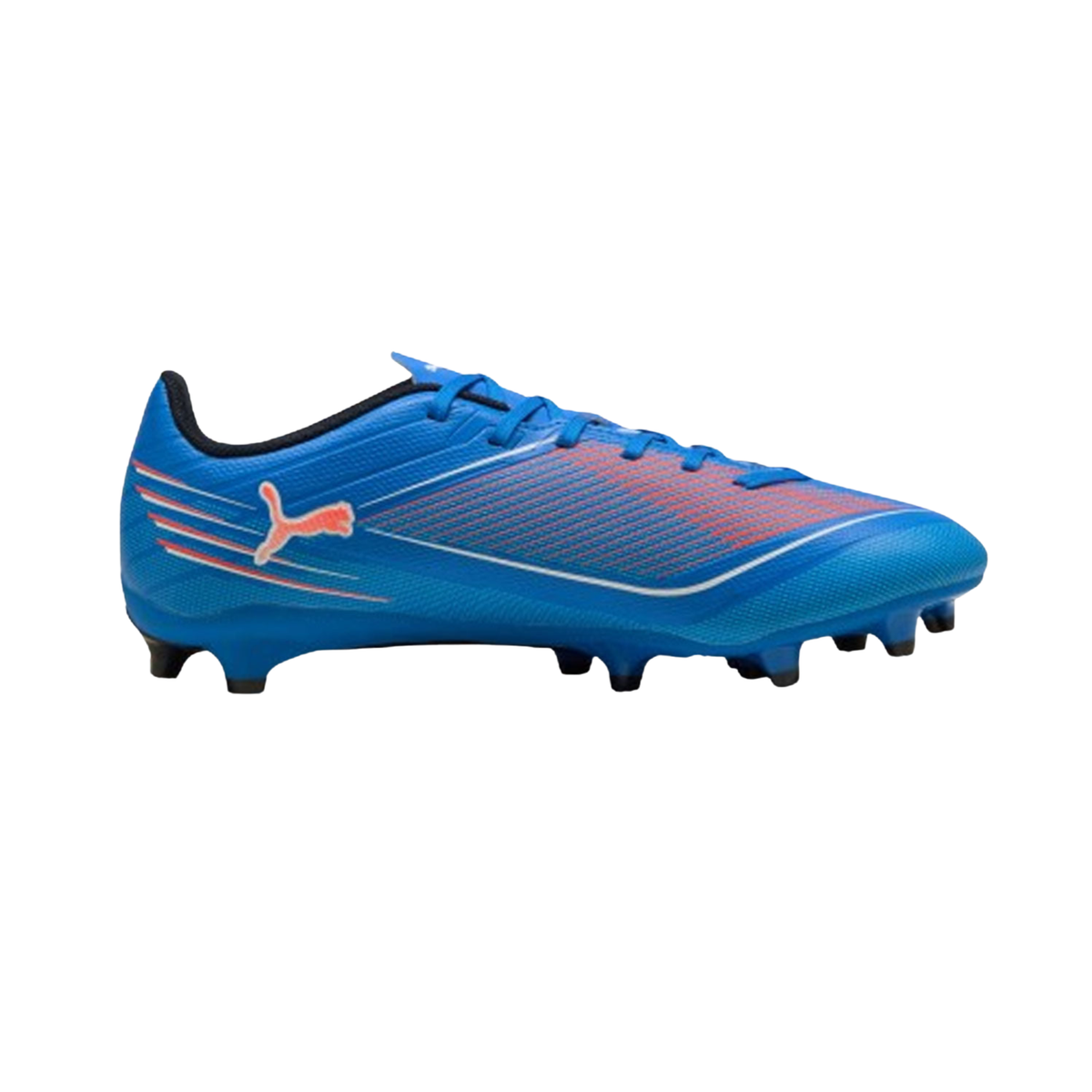 Puma Ultra 6 Play FG/AG Football Boots Unisex, Ultra Blue/Glowing Red, back view