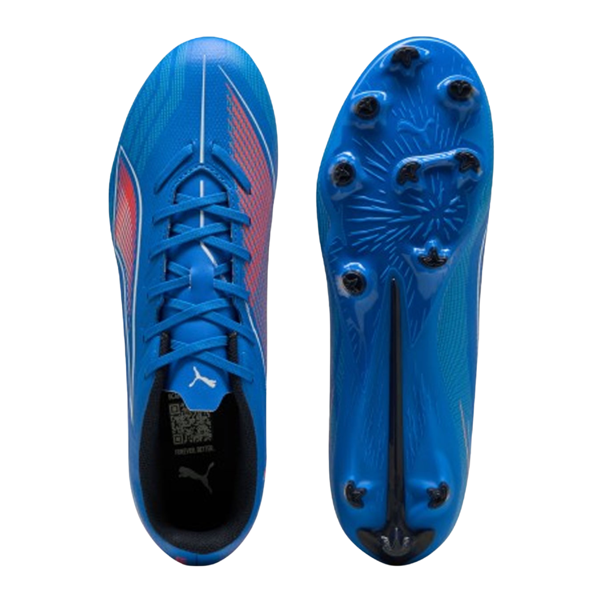 Puma Ultra 6 Play FG/AG Football Boots Unisex, Ultra Blue/Glowing Red, detail view