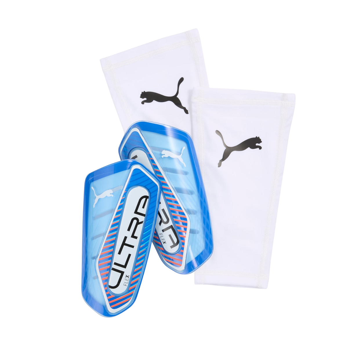 Puma Ultra Flex Sleeve Shin Guard, Blue/Red