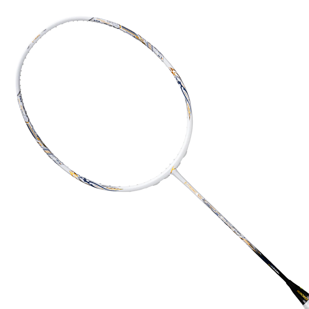 Hundred Z-Tronic 100 Badminton Racket, White/Gold, side view