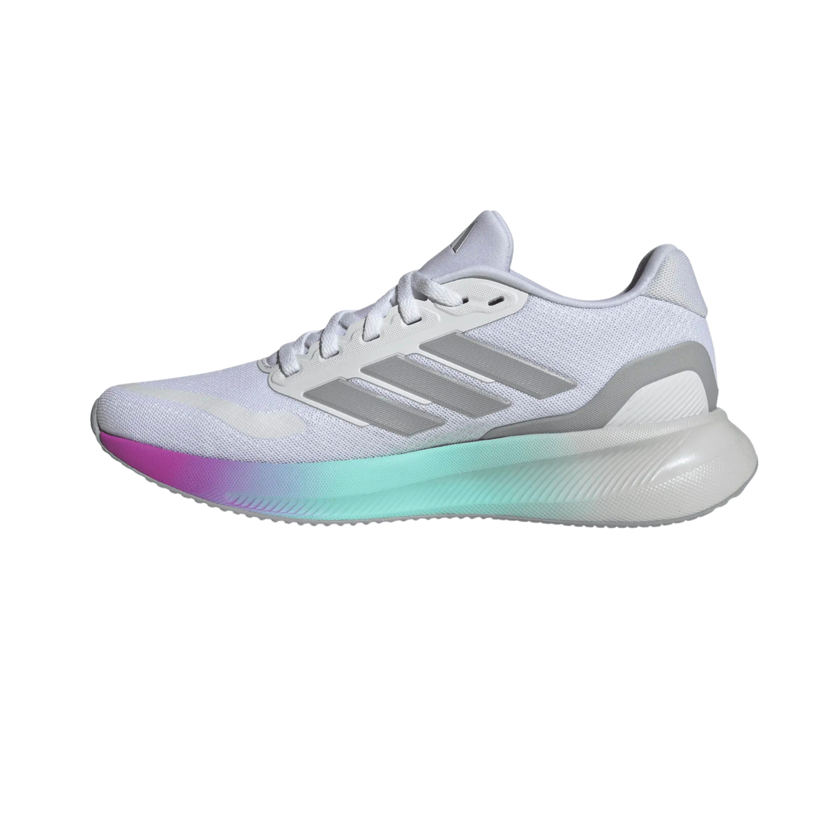 Adidas Runfalcon 5 Running Shoe Women, White/Silver/Black, back view