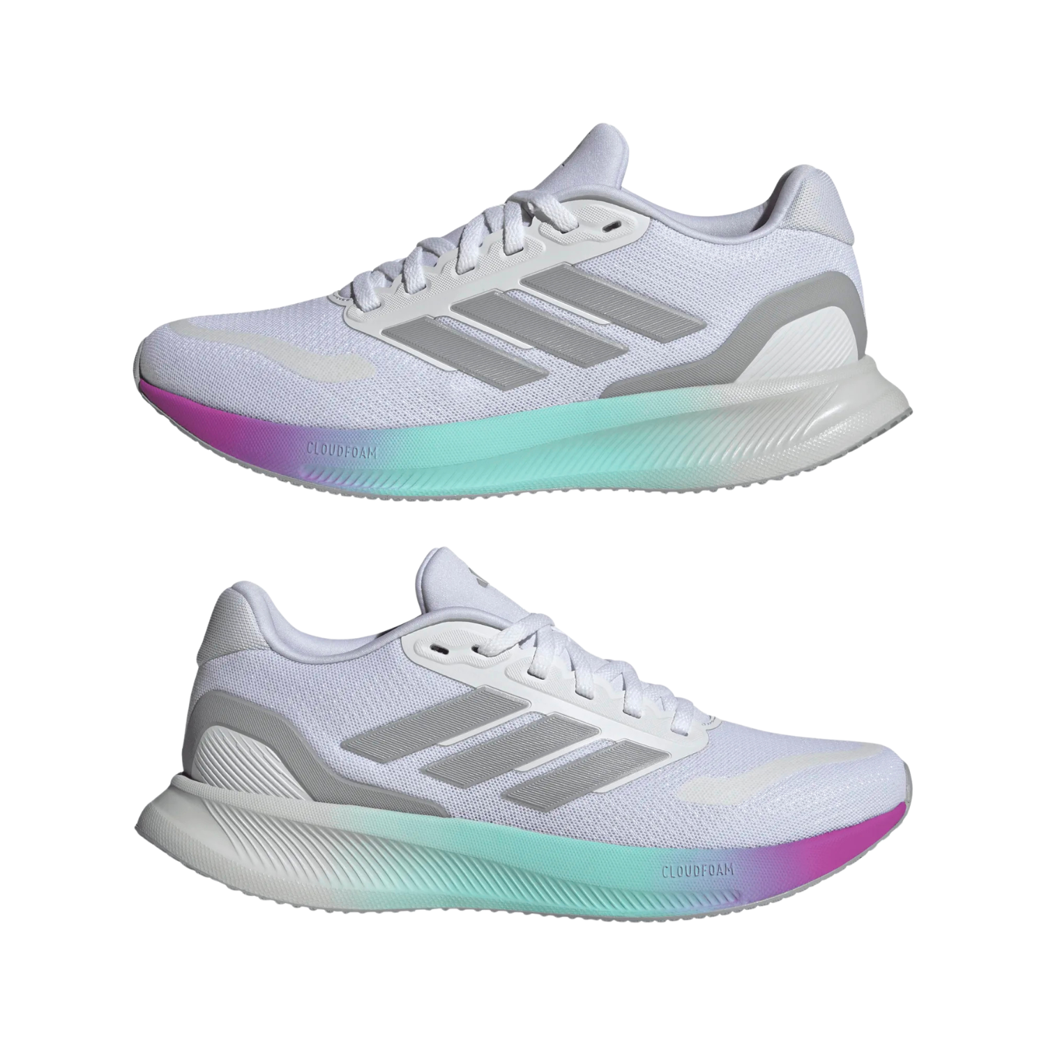 Adidas Runfalcon 5 Running Shoe Women - White/Silver/Black Running Shoes Adidas