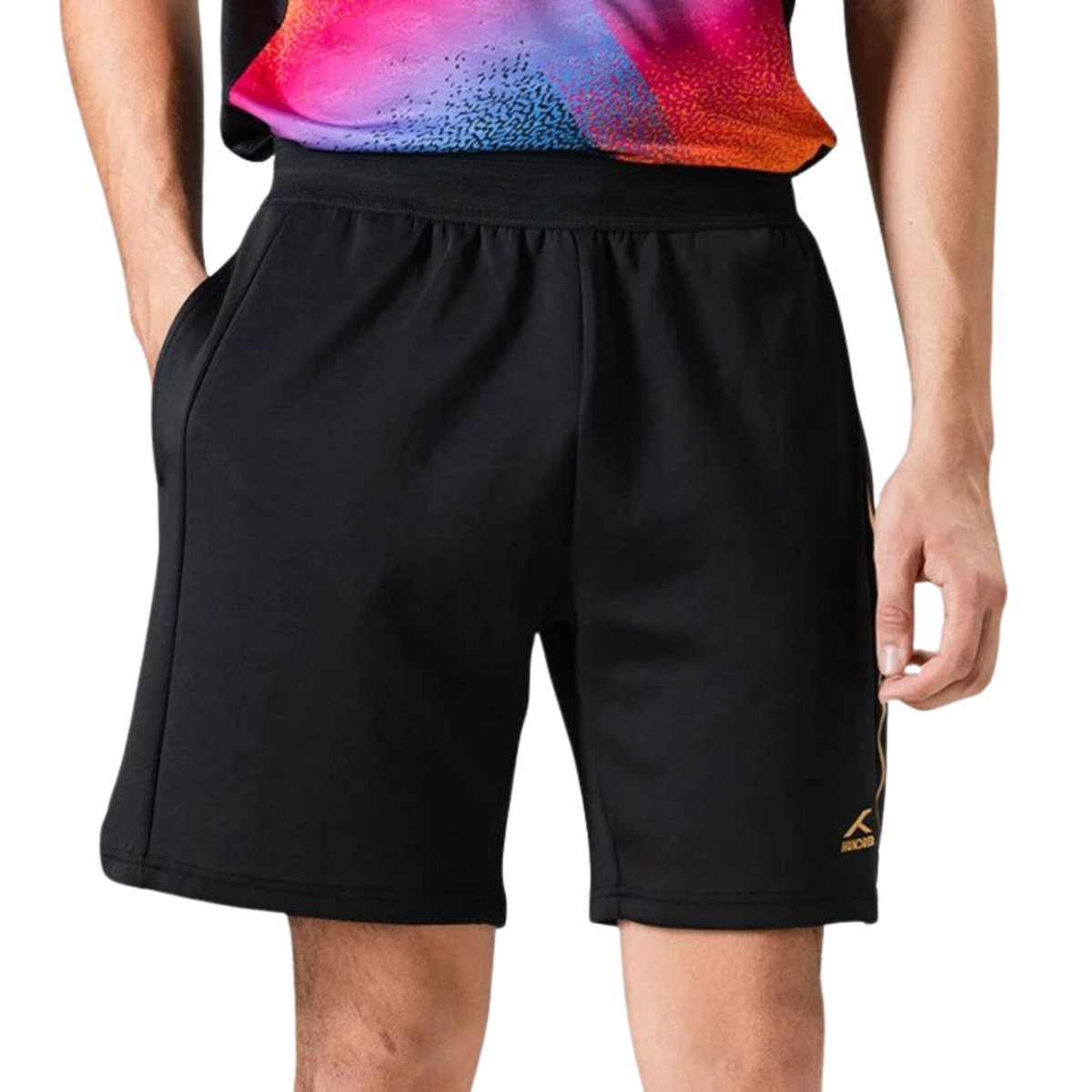 Hundred Logo Line Badminton Shorts Men - White/Black Black Clothing Hundred