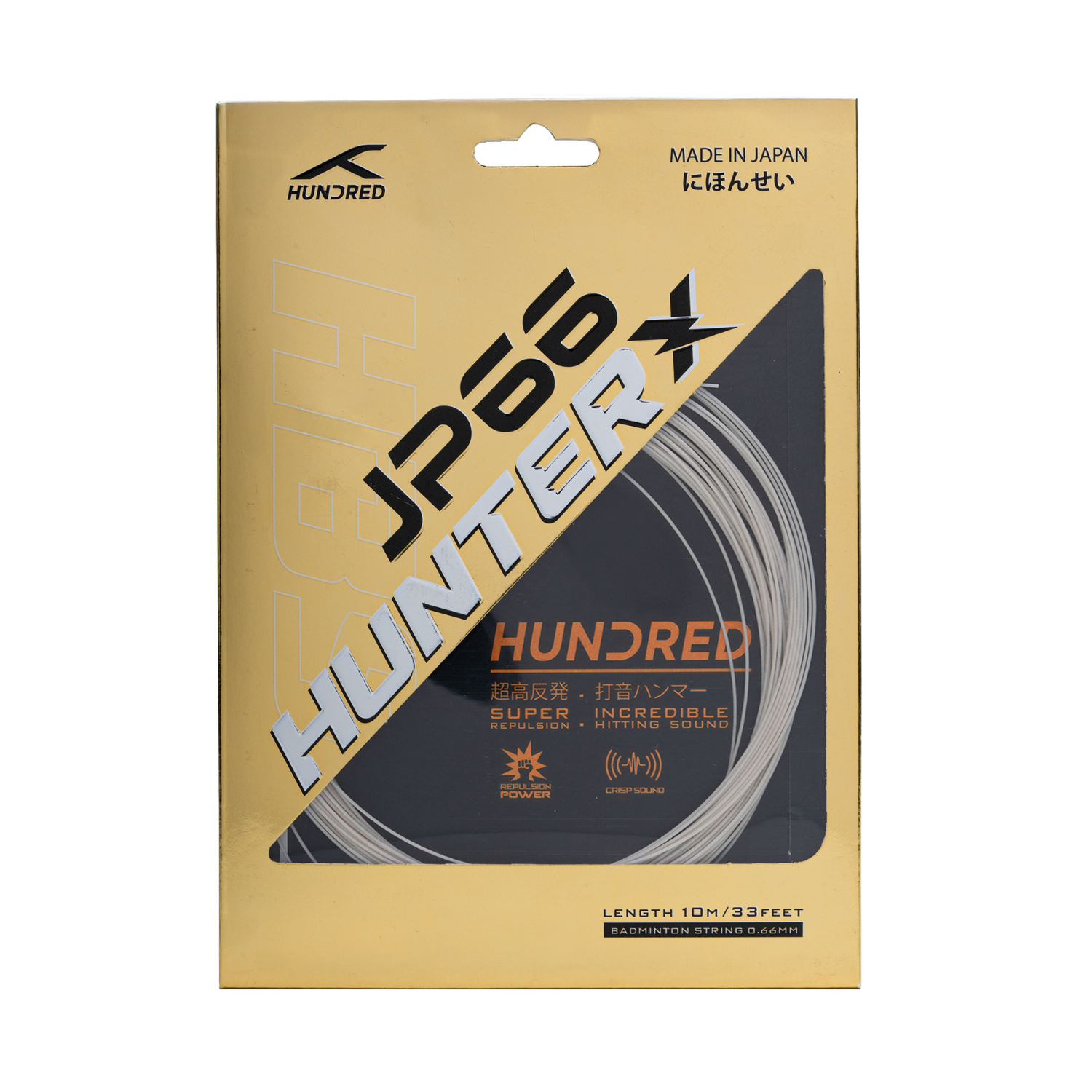 Hundred JP66 Hunter X Badminton String Set - Ice White String (Packs) Hundred