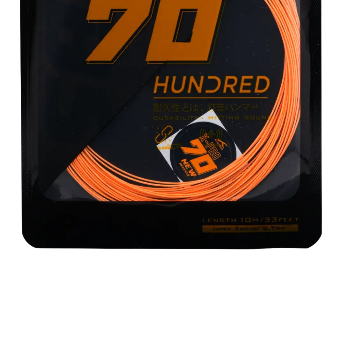 Hundred 70 X Pro Badminton String, Popsicle Orange, side view