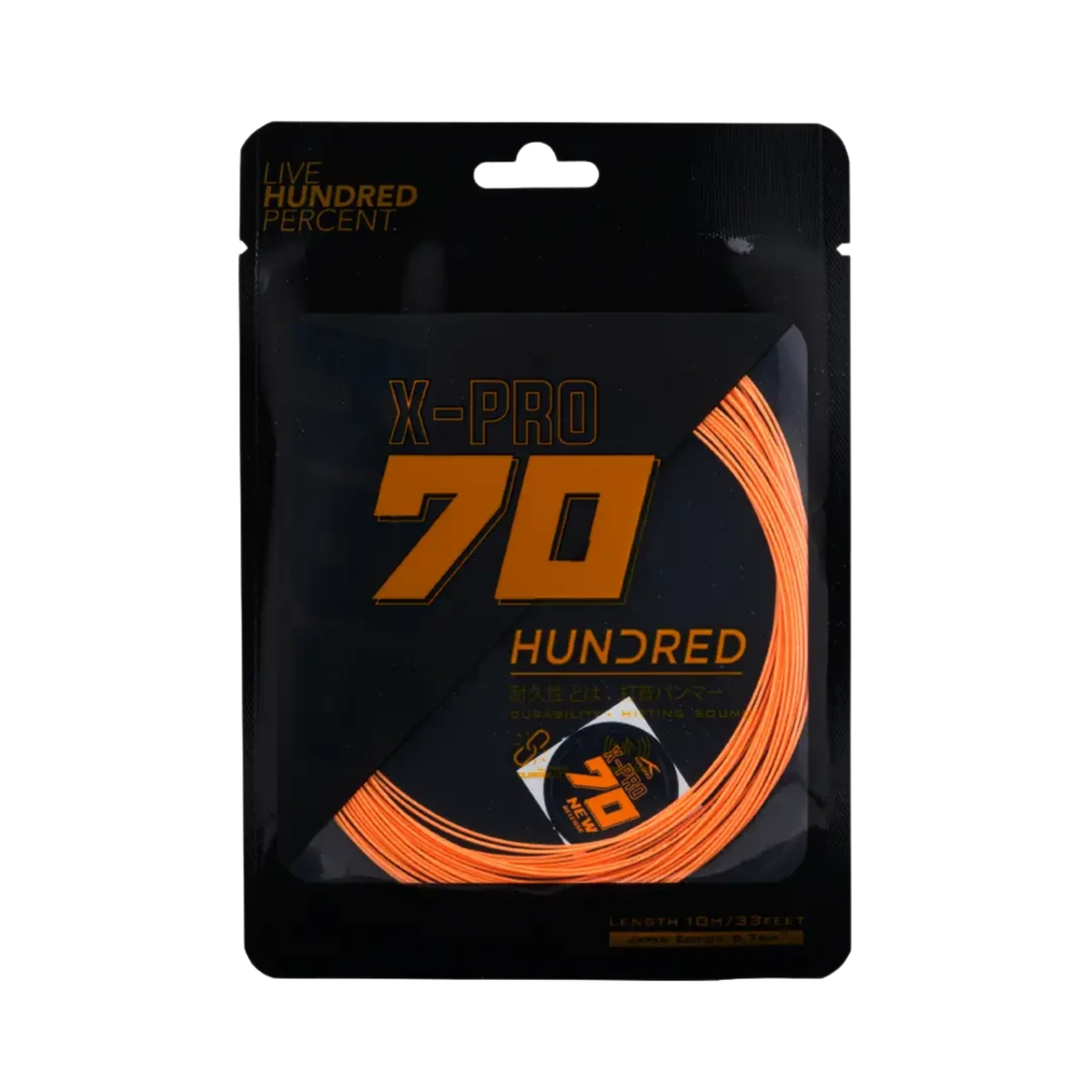 Hundred 70 X Pro Badminton String, Popsicle Orange, front view