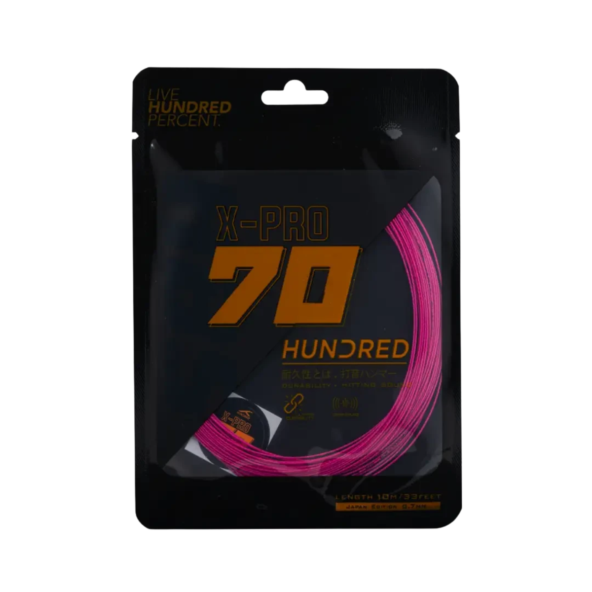 Hundred 70 X Pro Badminton String Set - Pink String (Packs) Hundred