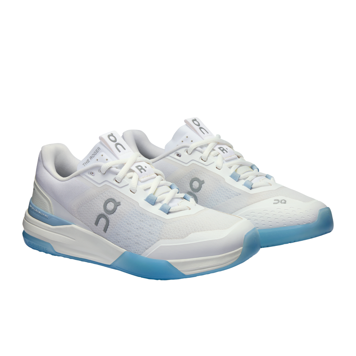 On THE ROGER Advantage Pro Tennis Shoes Women - White/Chambray Tennis Shoes On Running
