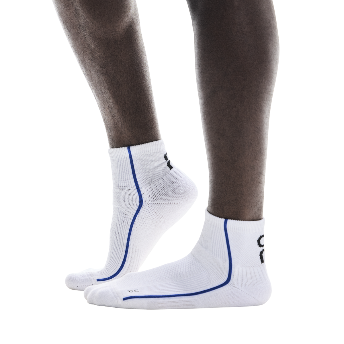 On Court Sock Mid 1 Unisex, White/Indigo, back view