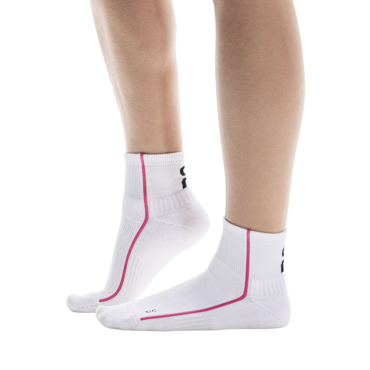 On Court Sock Mid 1 Unisex, White/Pink, back view