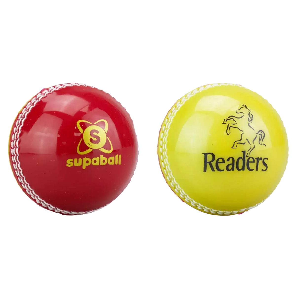 Readers Supaball Training Cricket Ball, Red/Yellow, back view