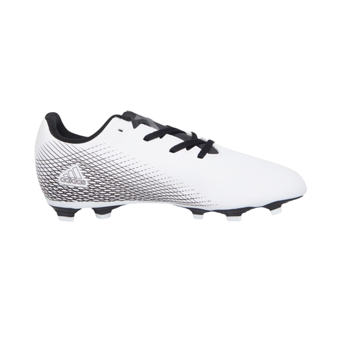 Adidas X GHOSTED.4 Firm Ground Junior, White/Black/Silver, front view