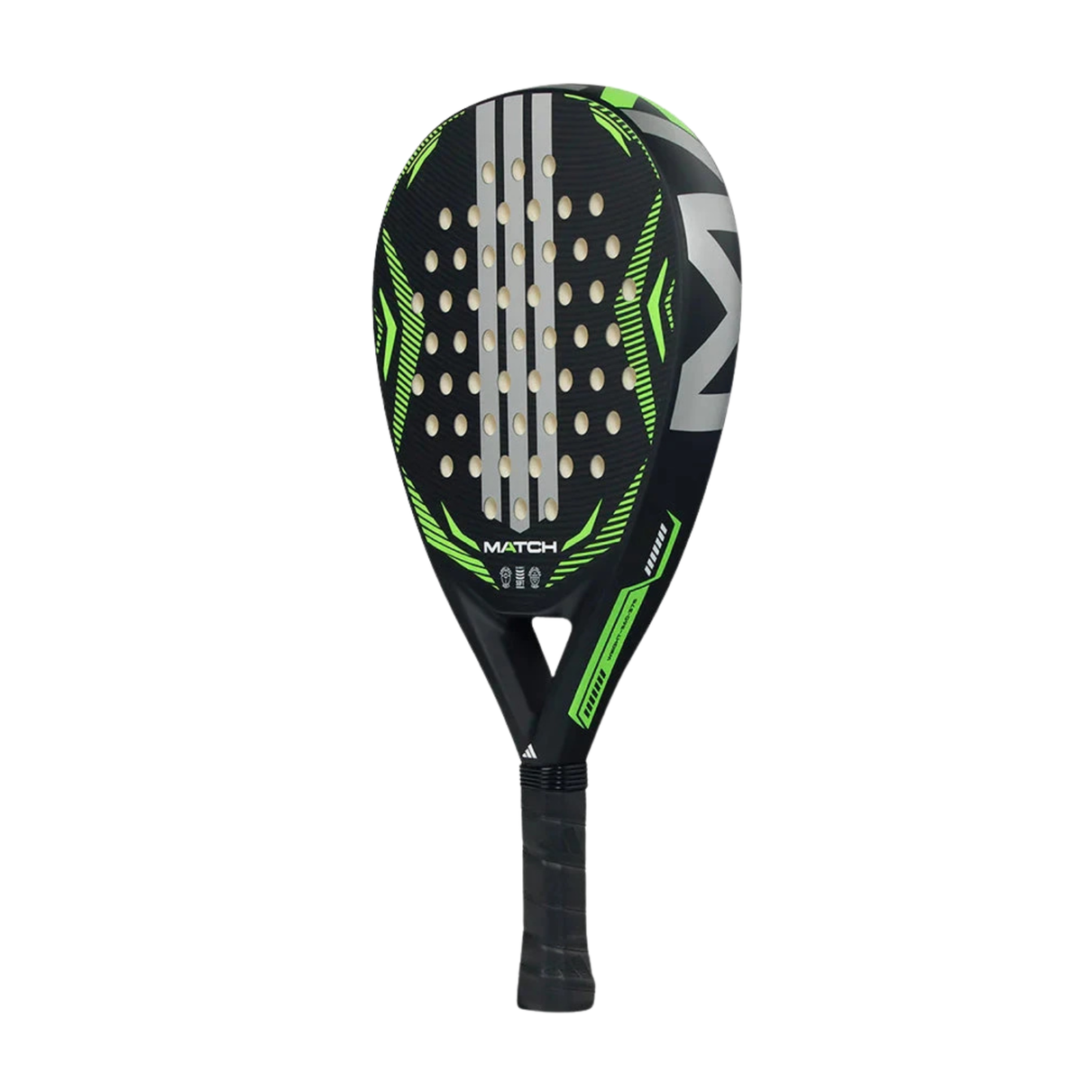 Adidas Match Black/Green 2026 Padel Racket, Black/Green, back view