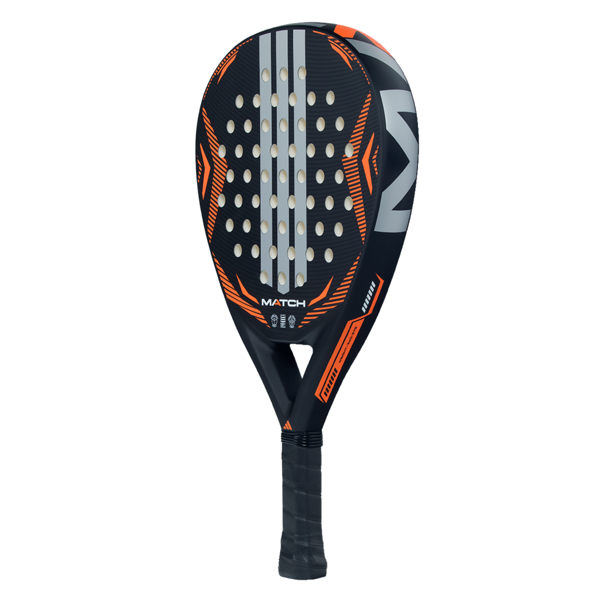 Adidas Match 2026 Padel Racket, Black/Orange, back view