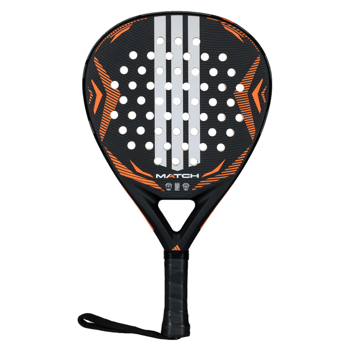 Adidas Match 2026 Padel Racket, Black/Orange, front view