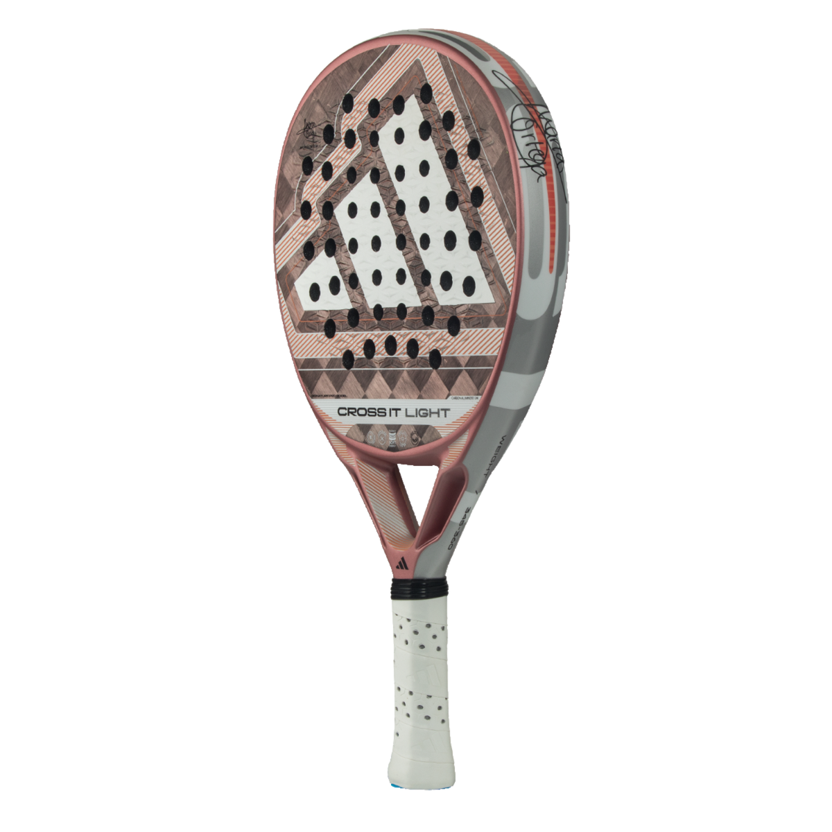 Adidas Cross It Light 2026 Padel Racket, Pink/Silver, back view