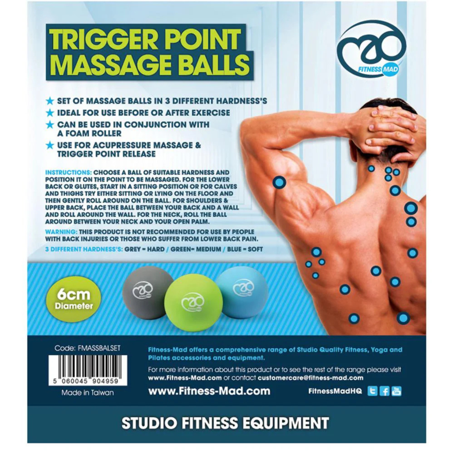 Fitness Mad FM Trigger Point Massage Ball Set Exercise & Fitness Fitness Mad