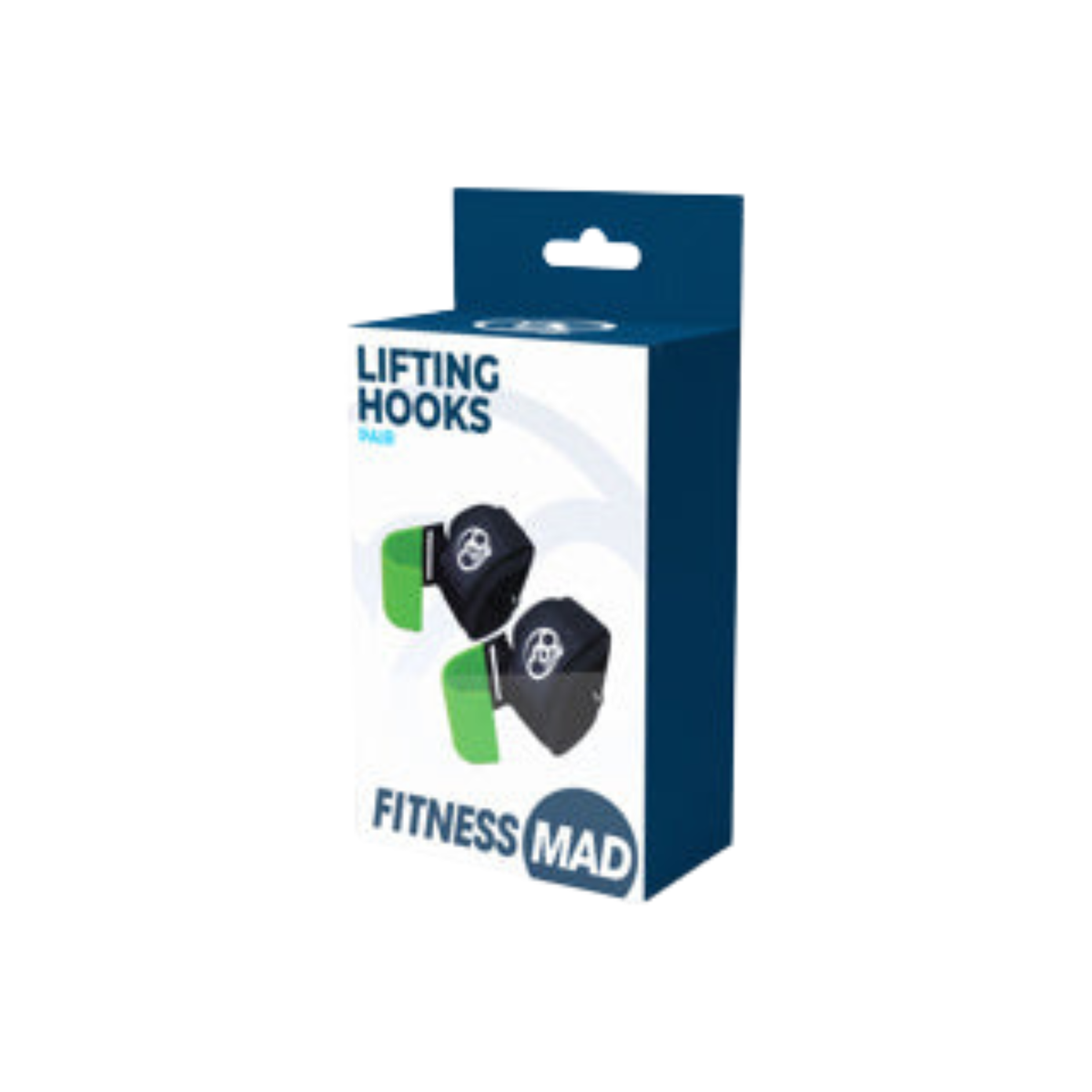 Fitness Mad Lifting Hook, Pair, Black/Green, back view