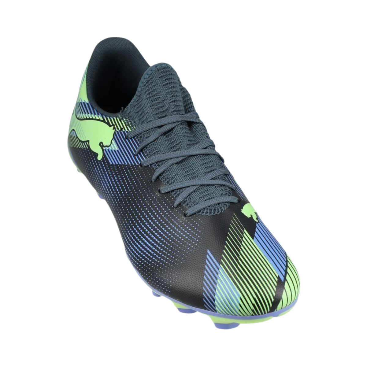 Puma Future 7 Play FG/AG Football Boots Unisex, Gray Skies/Elektro Purple/Fizzy Apple/Puma White, detail view