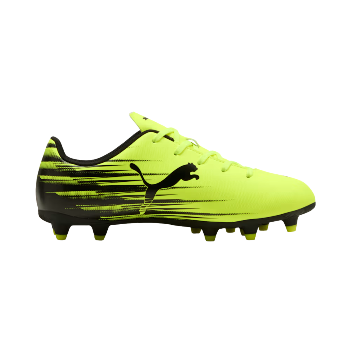 Puma Attacanto II FG/AG Football Boots Junior, Yellow Alert/ Black, back view