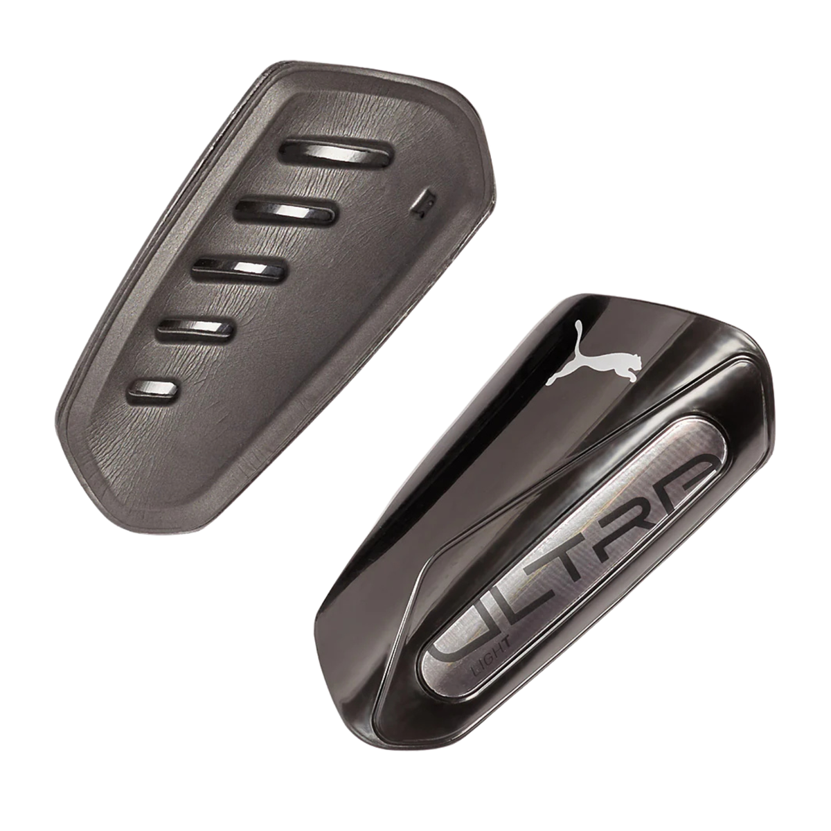 Puma Ultra Light Sleeve Shin Pad Unisex, Black/Silver, back view