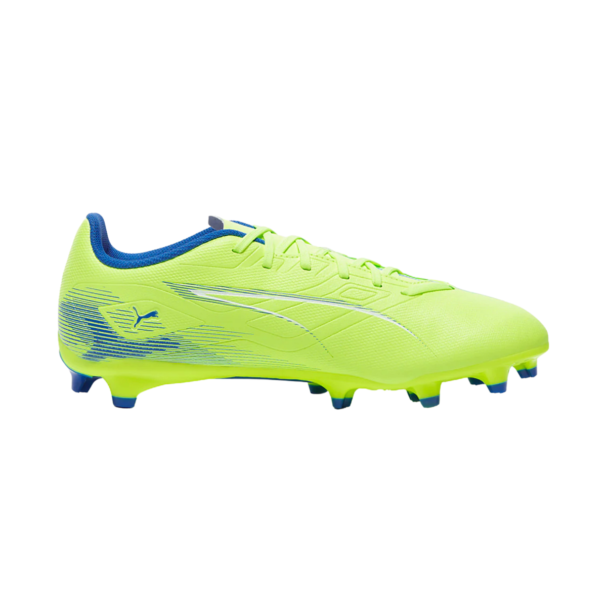 Puma Ultra 5 Play FG/AG Football Boots Unisex, Fizzy Apple/ Puma White/ Bluemazing, back view