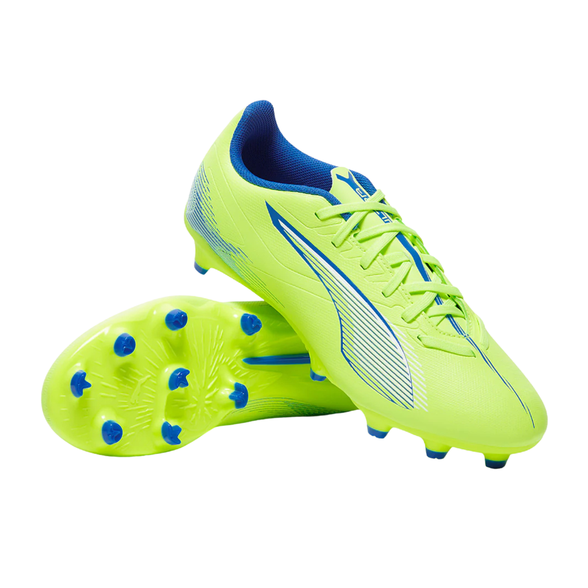 Puma Ultra 5 Play FG/AG Football Boots Unisex, Fizzy Apple/ Puma White/ Bluemazing, side view