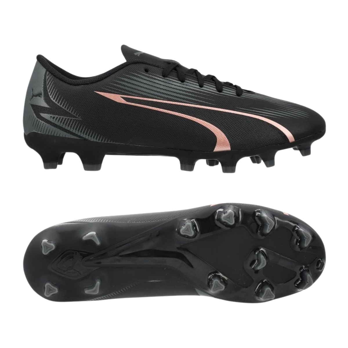 Puma Ultra Play FG/AG Football Boots Unisex, Puma Black/ Copper Rose, side view