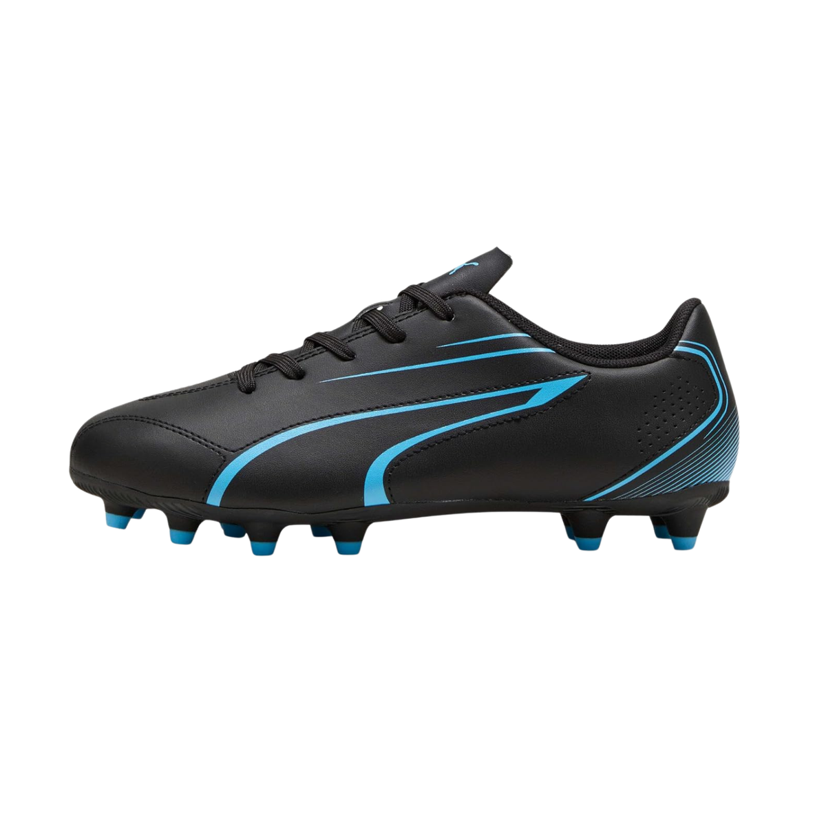 Puma Vitoria FG/AG Football Boots Unisex, Puma Black/ Luminous Blue, front view