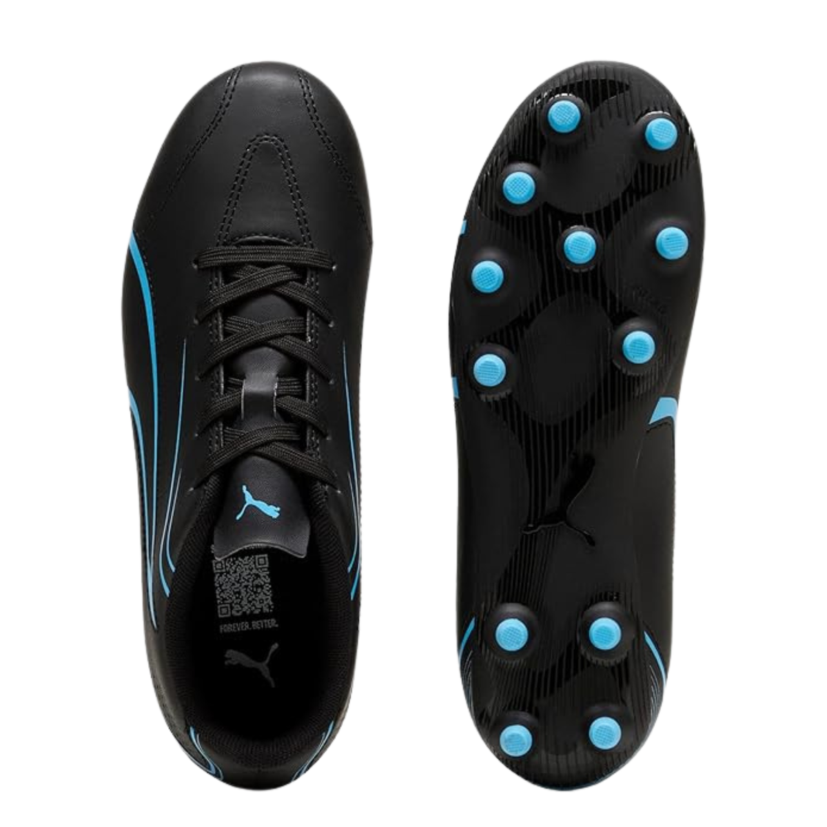 Puma Vitoria FG/AG Football Boots Unisex, Puma Black/ Luminous Blue, side view