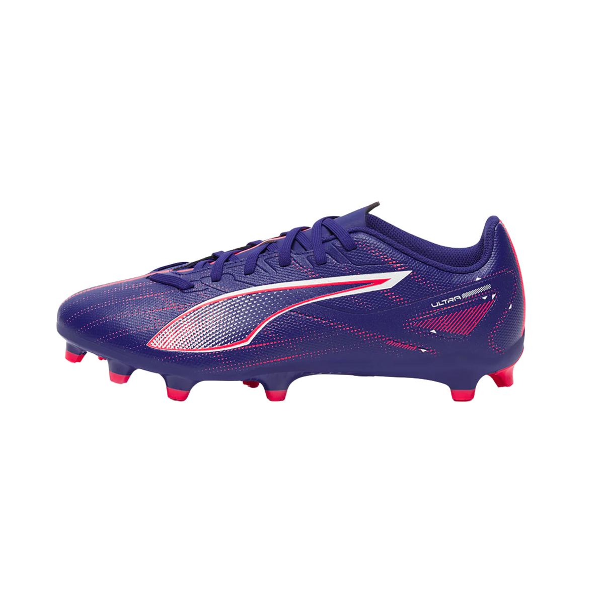 Puma Ultra 5 Play FG/AG Football Boots Unisex, Lapis Lazuli/ Puma White/ Sunset Glow, front view