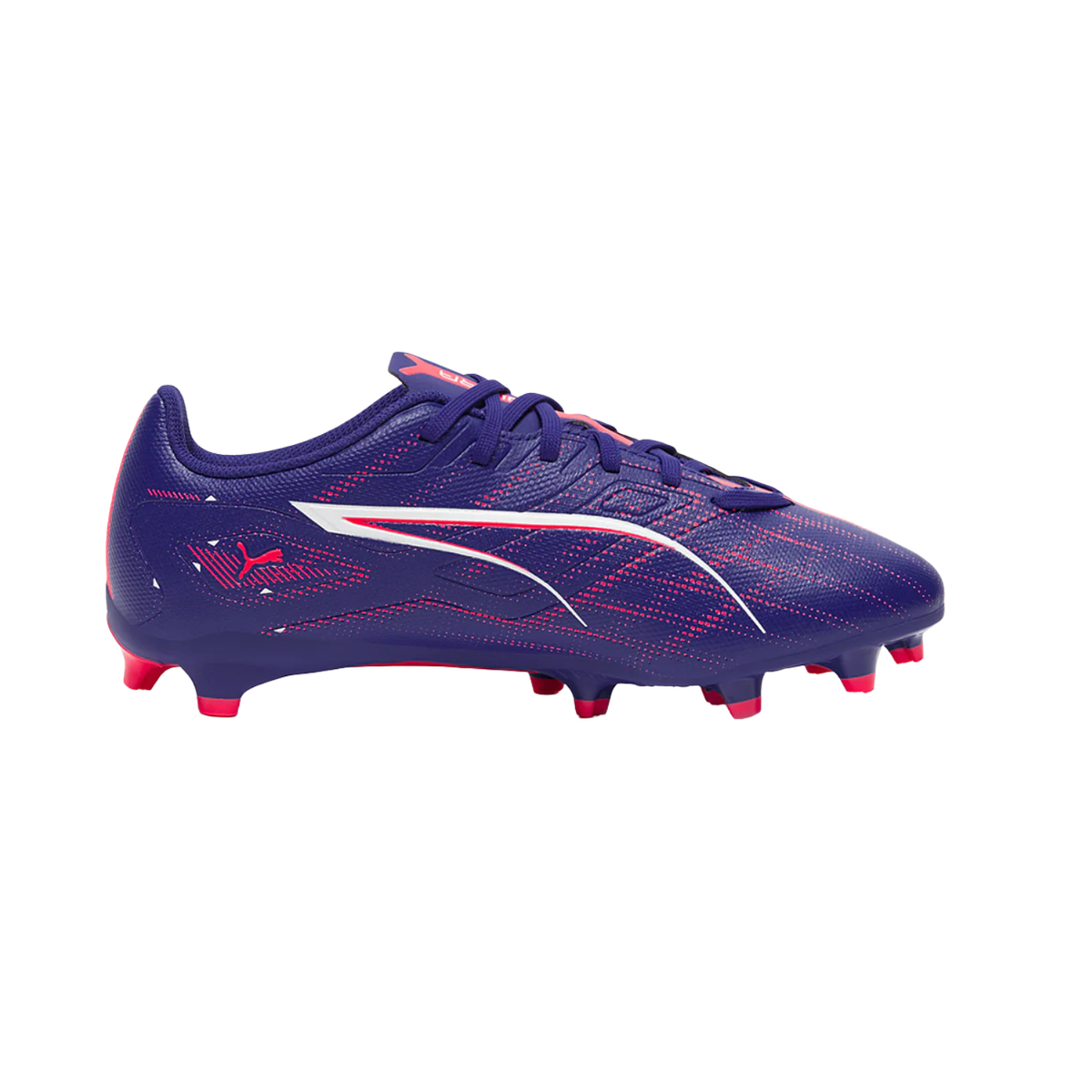 Puma Ultra 5 Play FG/AG Football Boots Unisex, Lapis Lazuli/ Puma White/ Sunset Glow, back view
