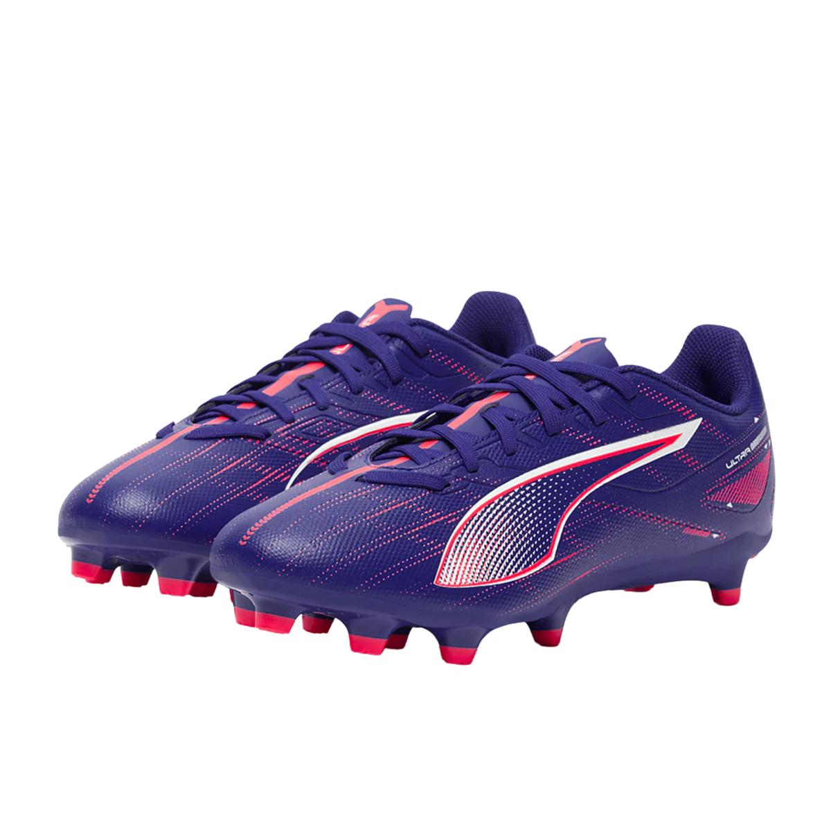 Puma Ultra 5 Play FG/AG Football Boots Unisex, Lapis Lazuli/ Puma White/ Sunset Glow, side view
