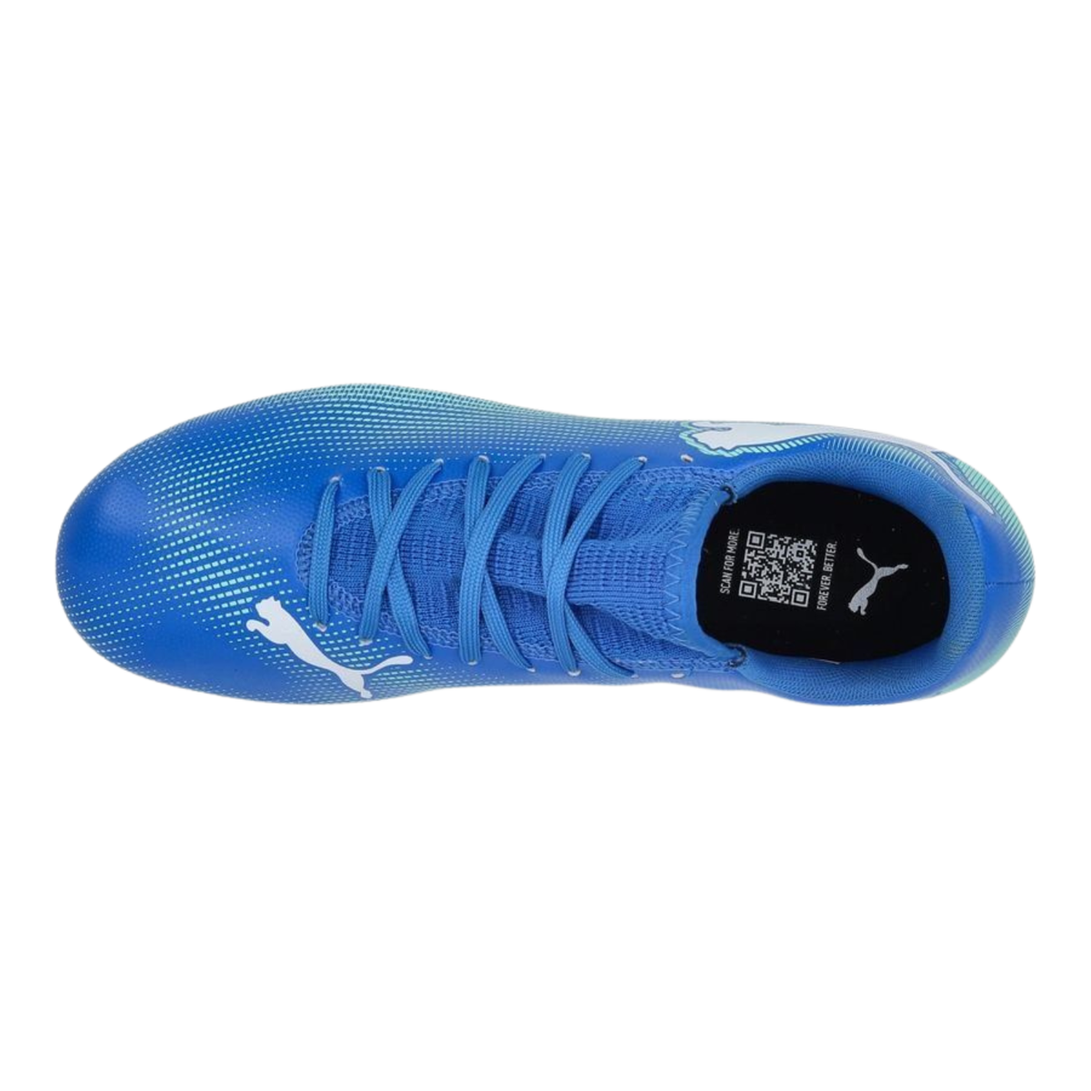 Puma Future 7 Play FG/AG Football Boots Unisex, Hyperlink Blue/Mint/Puma White, close-up detail