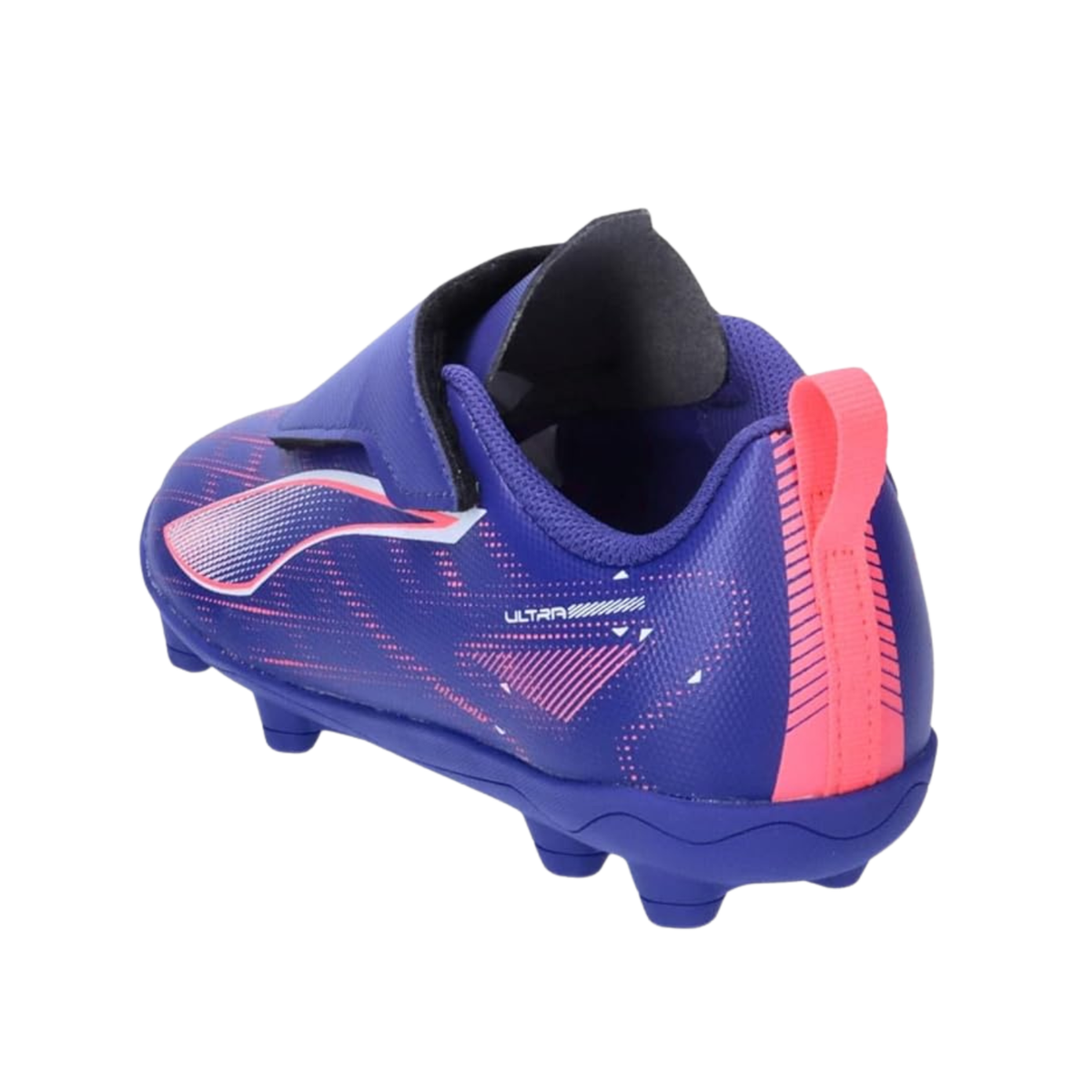 Puma Ultra 5 Play V FG/AG RB Football Boots Junior, Lapis Lazuli/ Puma White/ Sunset Glow, close-up detail
