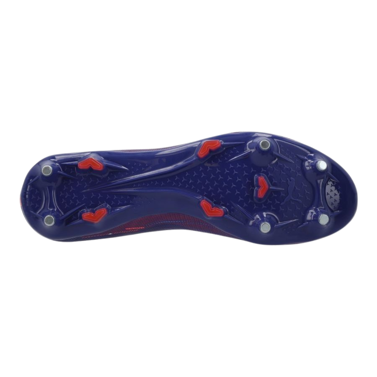 Puma Ultra 5 Play MXSG Football Boots Unisex, Lapis Lazuli/ Puma White/ Sunset Glow, close-up detail