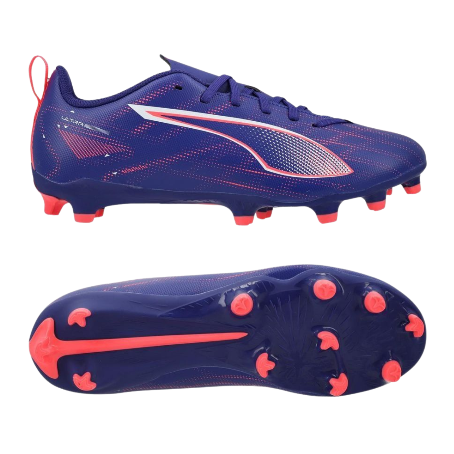 Puma Ultra 5 Play FG/AG Football Boots Junior - Lapis Lazuli/ Puma White/ Sunset Glow 107695 Football Boots Puma