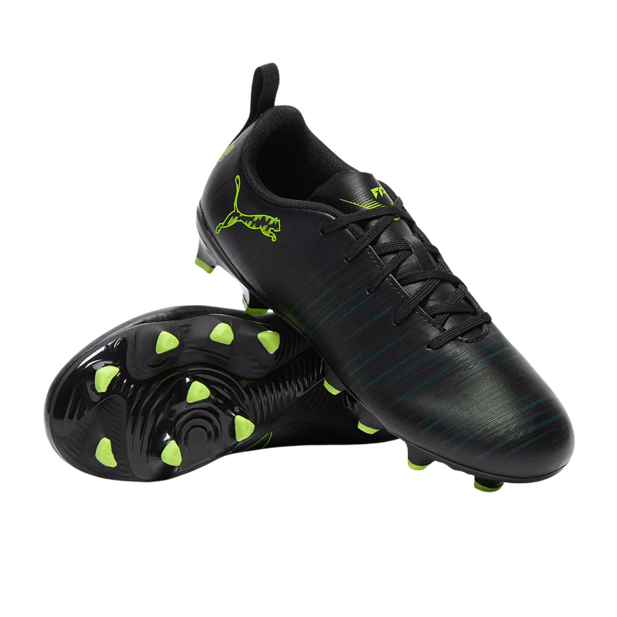 Puma Future 8 Play FG/AG Football Boots Unisex, Puma Black/Fizzy Light/Green Terrain, detail view